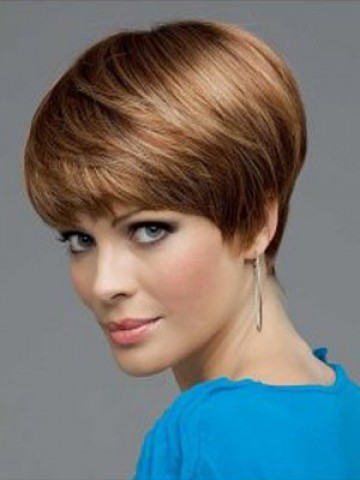 Modern Short Straight Lace Front Synthetic Wig, Black Hair Wigs | P4