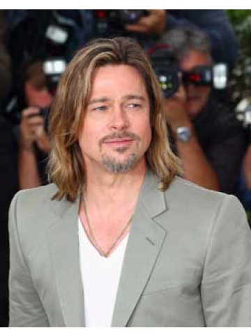 Brad Pitt Shoulder Length Wigs, mens black wigs