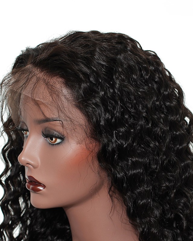 Loose Curly Lace Front Human Hair Wigs For Black Women Brazilian Remy ...