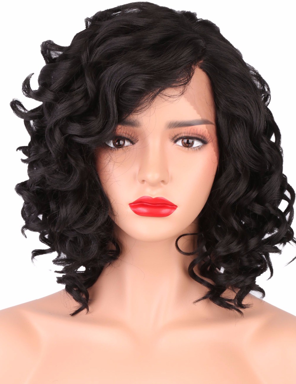 Short Bob Wigs  for Black Women  Body Wave Synthetic Lace 
