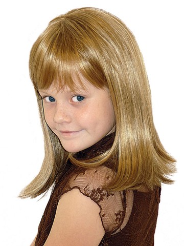 Hand Tied Full Lace Shoulder Length Kids Wigs