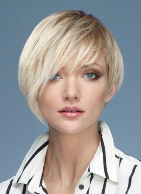 Asymmetrical Short Platinum Blonde Wig Premium Synthetic Wigs P4