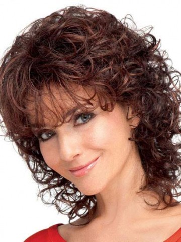 Mid-Length Gorgeously Curly Synthetic Wig, Human Hair Doll Wigs | P4