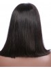 Straight Lace Front Wigs with Bangs Indian Human Hair Lob Natural Color Non-Remy 130denisty for Black women
