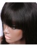 Straight Lace Front Wigs with Bangs Indian Human Hair Lob for Black women