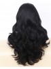 High Temperature Fiber Hair Natural Hairline Glueless Long Body Wave Synthetic Lace Front Wig with Middle Part