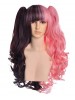 Gennat Long Brown Pink Ponytail Wig Cosplay