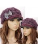 Stylish Ladies Purple Knitted Sequins Cap