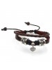 Women'S Fashionable Love Heart Leather Rope Bracelets