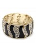 Wide Design Black Austrian Crystal Gold Plated Bracelets For Girls
