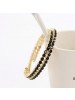 Black Diamond Inlaid Alloy Bracelets For Fashion Office Ladies