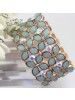 Fashionable Chinoiserie Gold Jade Flower Elastic Force Wide Bracelets