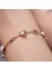  Fashionable Blossoming Flower Artificial Pearl Gold Electroplated Bracelets