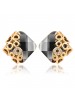 Women's Geometric Cubic Black Diamond Earrings