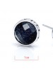 925 Sterling Silver Circular Black Carnelian Earrings