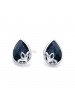 Black Carnelian Water-Drop Shape 925 Sterling Silver Earrings