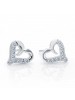925 Sterling Silver Love Peach Heart Diamond InlaidEarrings