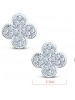 925 Sterling Silver Lovely Micro Inlays Clover Earrings