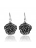 Retro Rose Dimond Inlaid925 Sterling Silver Earrings