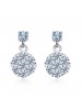 925 Sterling Silver Micro Inlays Diamond Rose Gold Flower Earrings