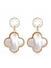 Fashionable Clover Pearl Fritillary Earrings