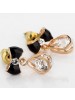 Women's Fashionable Bowknot Zircon Crystal Earrings
