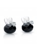 925 Lovely Bunny Black Carnelian AnimaSilver Earrings E299
