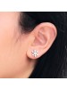 925 Lovely Snowflake Micro Inlays DiamonSilver Earringse