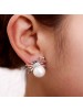 Fashionable Spider Shape Pearl Earrings