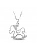 T400 Fashionable Pony Sterling Silver Collar Bone Necklace