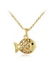 Time And Dream Mixed Fish Shape  Gold Plated Crystal Necklace