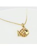 Time And Dream Mixed Fish Shape  Gold Plated Crystal Necklace