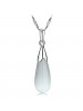 925 Sterling Silver Opal Short Collar Bone Necklace