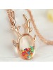 Fashionable Rose Gold Colorful Zircon Necklace