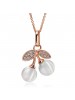 Lovely Cherry Shape Artificial Opal Rose Gold Necklace
