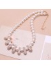 Pure White Pearl Diamond Inlaid Peanut Short Collar Bone Necklace