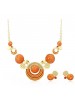 Fashionable Green Orange Short Collar Bone Necklace For Women