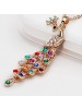 Long Colorful Peafowl Folk Style Necklace For Women