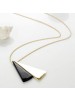 204 Summer Doule Color Triangle Necklace