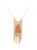 Fashionable Tassel Peafowl Feather Short Collar Bone Necklace