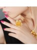 Fashionable Hollow Out Flower Gold Plated Index Finger Ring