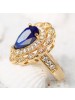 Fashionable Rose Gold Sapphire Heart Shape Crystal Ring