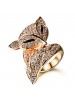 Charming Fox Rose Gold Inlaid Swiss Diamond Ring