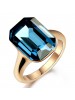 Top Grade Fashion Sapphire Rose Gold Plated Crystal Ring