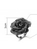 Fashionable Black Rose Zircon Dimaond nlaid Ring