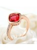Fashionable Synthetic Ruby Crystal Ring For Lovers