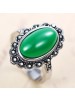 Retro Emerald Agate Flower Zircon Ring For Women