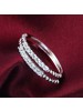 925 Sterling Silver Gorgeous Swiss Diamond Inlaid Ring For Women