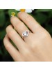 925 Sterling Silver Peach Heart Shape Zircon Ring For Lovers