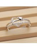 925 Sterling Silver Micro Sparkle Swiss Diamond Inlaid Love Heart Ring